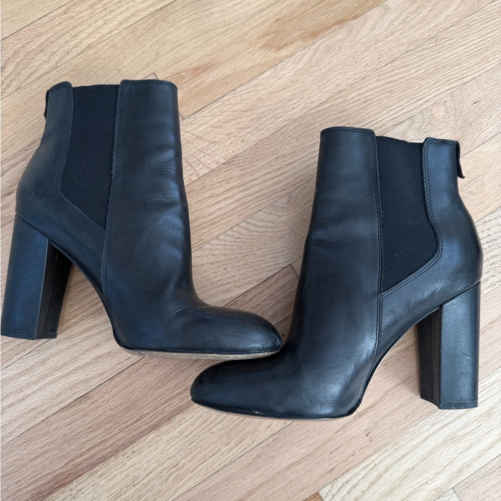 Sam Edelman Black Leather Ankle Booties - Picture 2 of 8